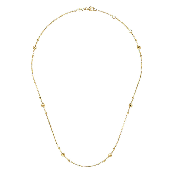 Gabriel & Co. NK6701Y4JJJ 17.5 Inch 14K Yellow Gold Bujukan Bead Station Necklace