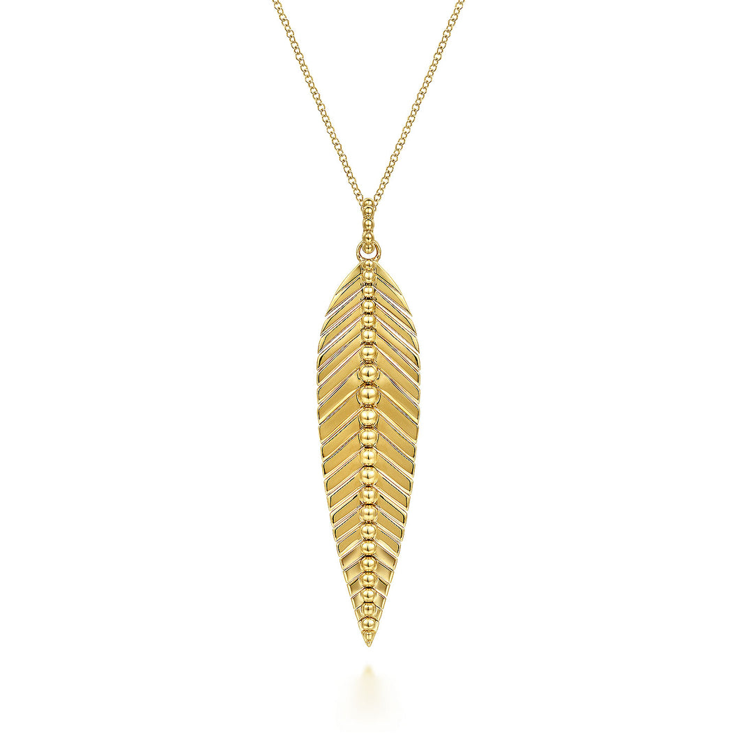 Gabriel & Co. NK6764Y4JJJ 14K Yellow Gold Leaf Pendant Necklace