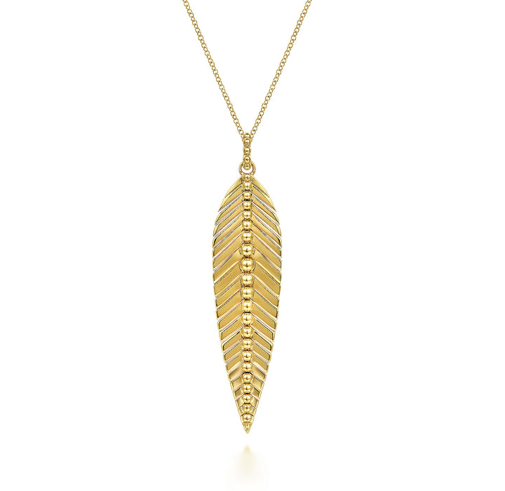 Gabriel & Co. NK6764Y4JJJ 14K Yellow Gold Leaf Pendant Necklace