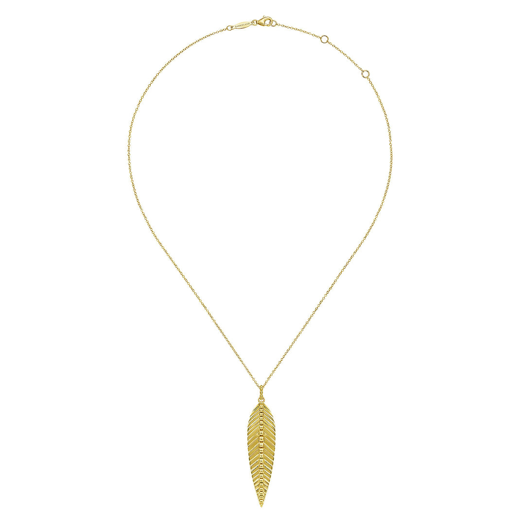 Gabriel & Co. NK6764Y4JJJ 14K Yellow Gold Leaf Pendant Necklace