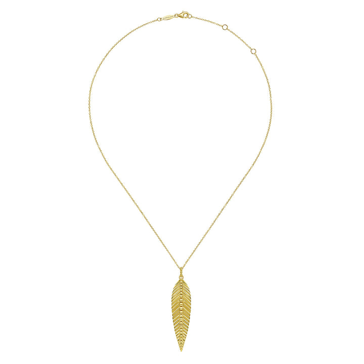 Gabriel & Co. NK6764Y4JJJ 14K Yellow Gold Leaf Pendant Necklace