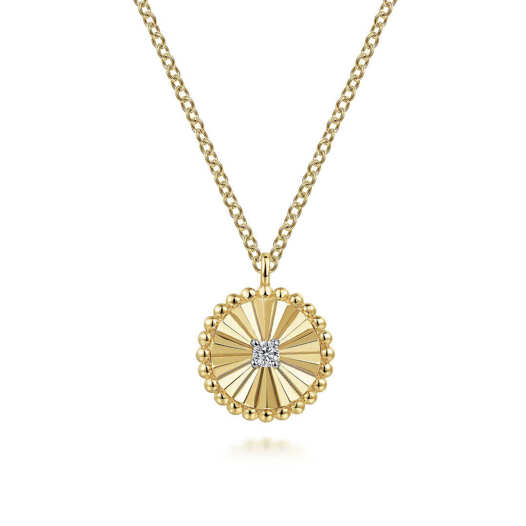 Gabriel & Co. NK6862M45JJ 14K White Yellow Gold Diamond Bujukan  Pendant Necklace