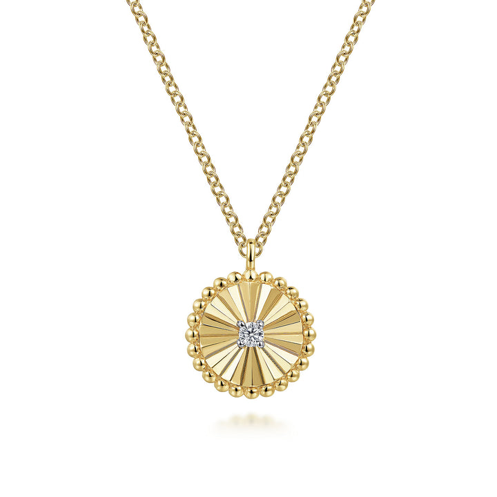 Gabriel & Co. NK6862M45JJ 14K White Yellow Gold Diamond Bujukan  Pendant Necklace