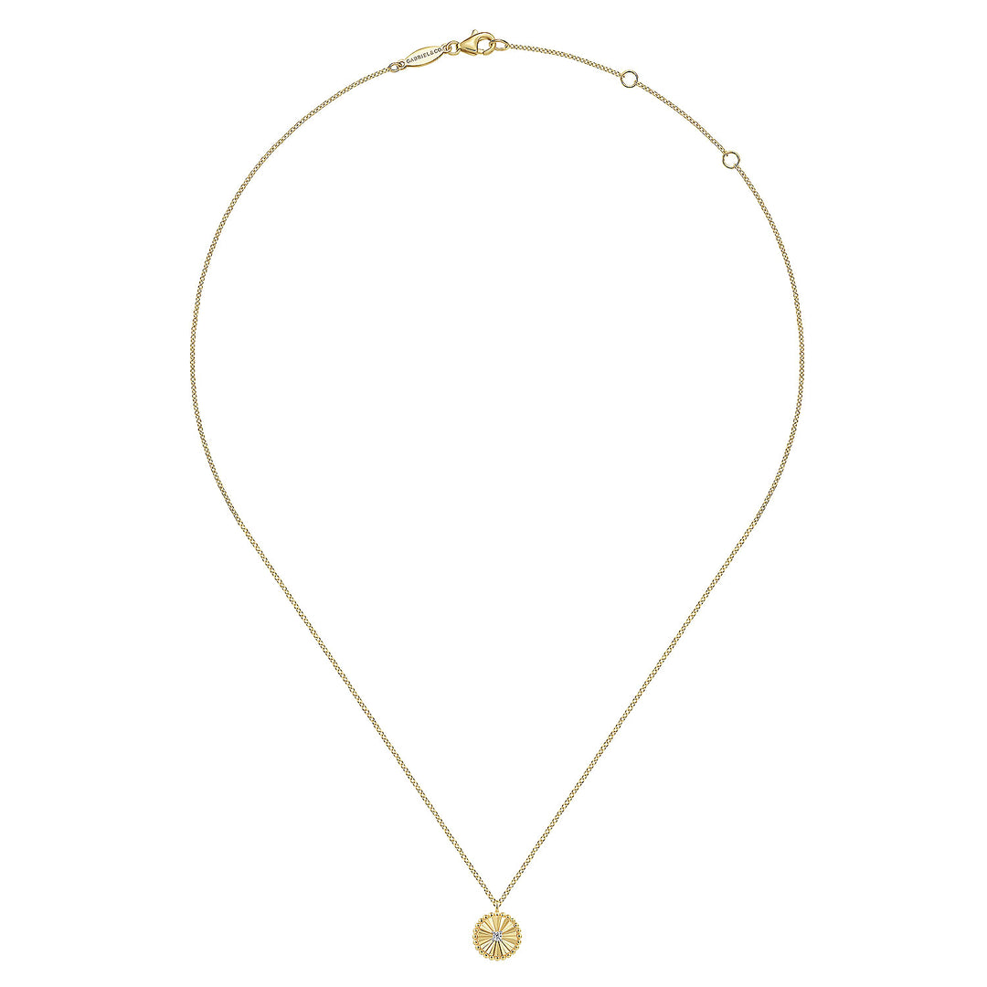 Gabriel & Co. NK6862M45JJ 14K White Yellow Gold Diamond Bujukan  Pendant Necklace