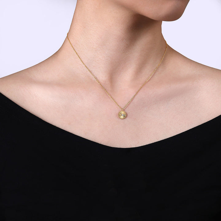 Gabriel & Co. NK6862M45JJ 14K White Yellow Gold Diamond Bujukan  Pendant Necklace