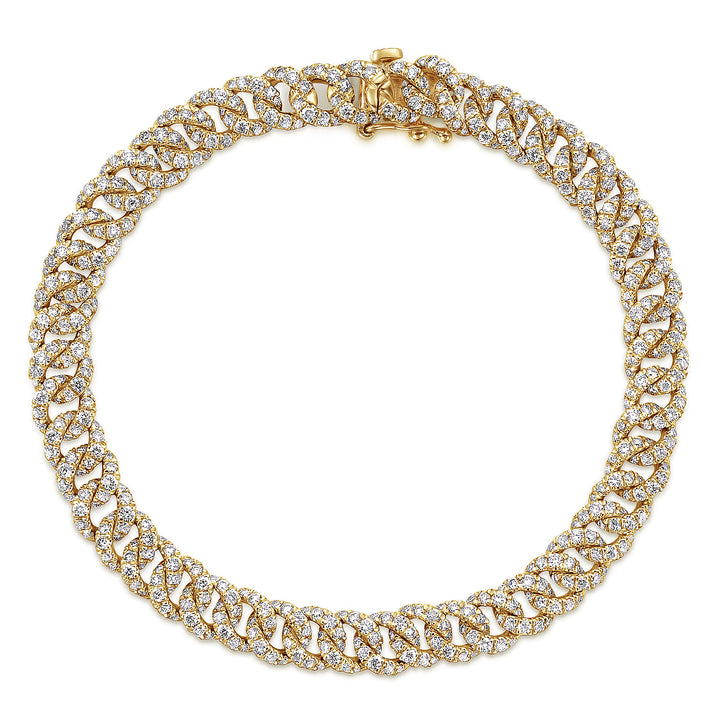 Gabriel & Co. TB4034Y45JJ 14K Yellow Gold Diamond Link Tennis Bracelet