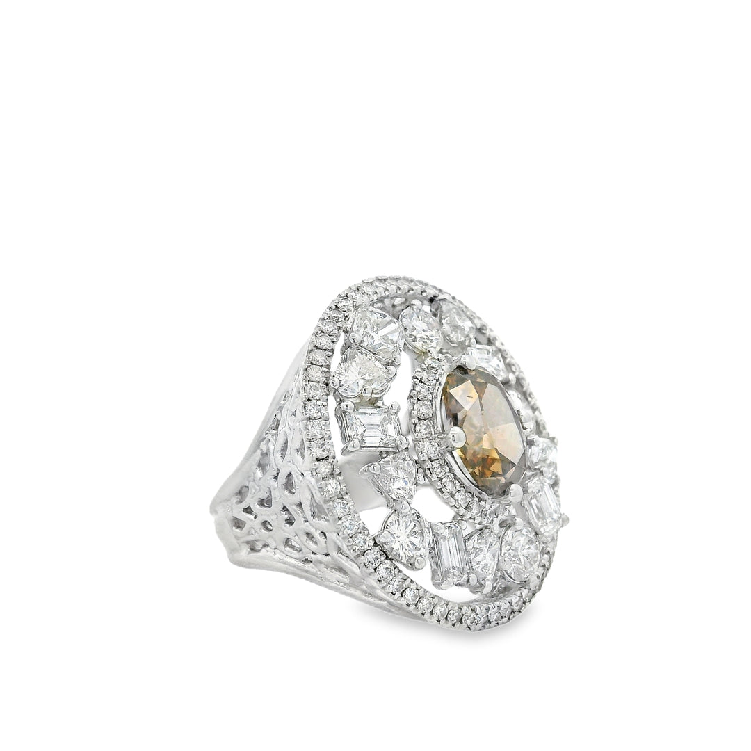 Estate Desert Diamond Oval Cluster Cocktail Ring