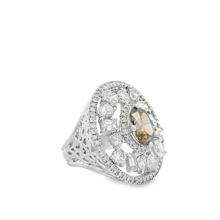 Estate Desert Diamond Oval Cluster Cocktail Ring