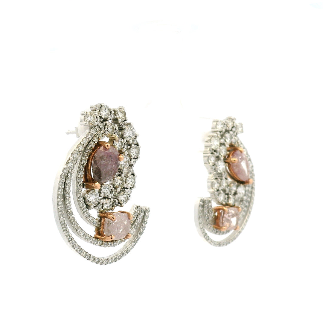 Estate Desert Diamond Cluster Earrings