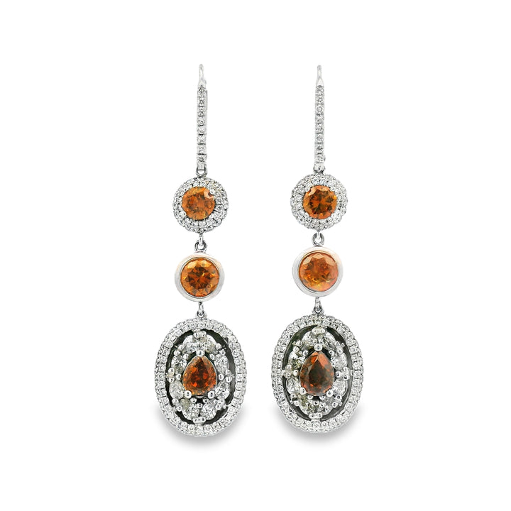 Estate Fancy Desert Diamond Drop Earrings