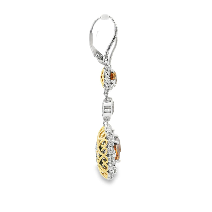 Estate Fancy Desert Diamond Drop Earrings