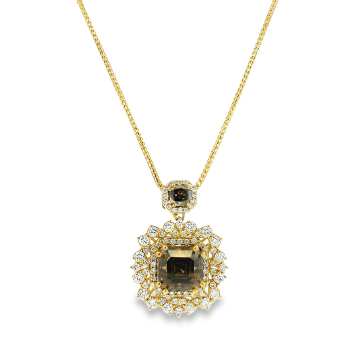 Estate Desert Diamond Asscher-Cut Pendant Necklace