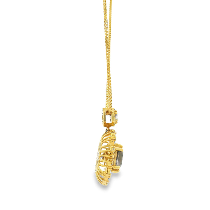 Estate Desert Diamond Asscher-Cut Pendant Necklace