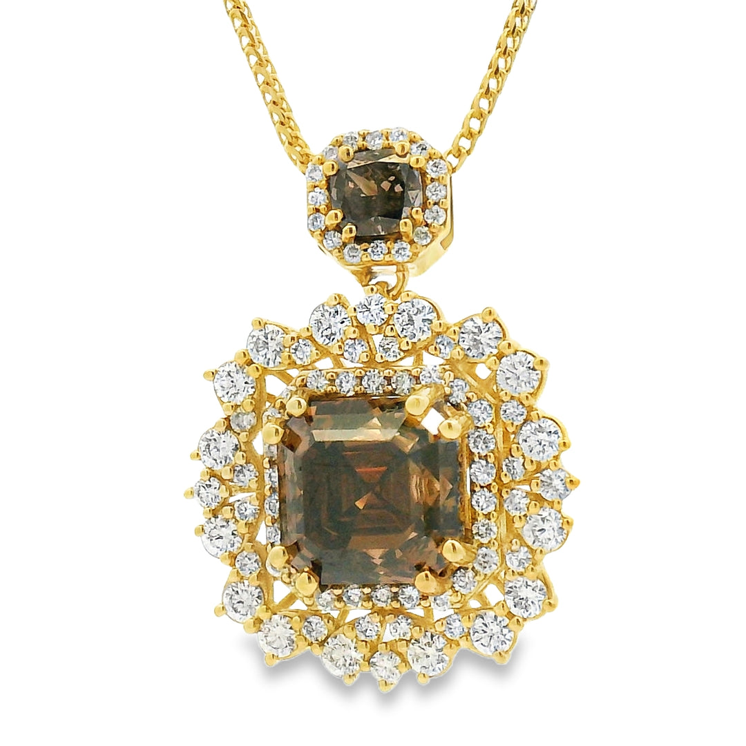 Estate Desert Diamond Asscher-Cut Pendant Necklace