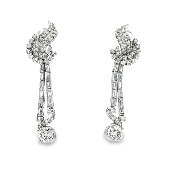Estate Diamond Drop Earrings