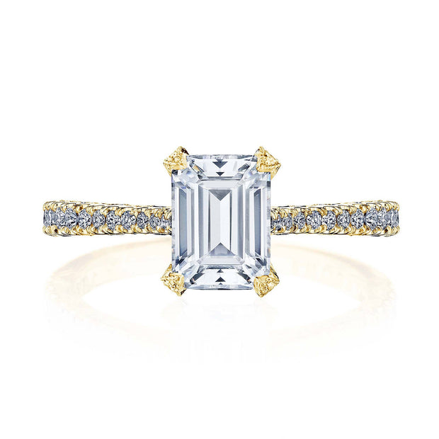Tapering Cathedral Emerald Cut Diamond Solitaire Engagement Ring | ADN – Australian  Diamond Network
