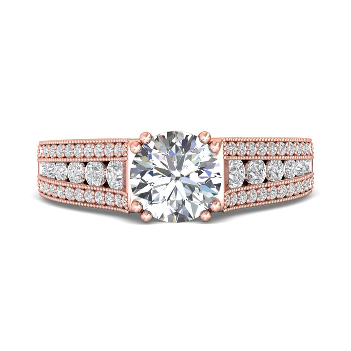 14K Gold Pink Encore Engagement Ring from the Encore collection - CC05RD_14KP_Rd_7.5_Prm_H-I_SI1