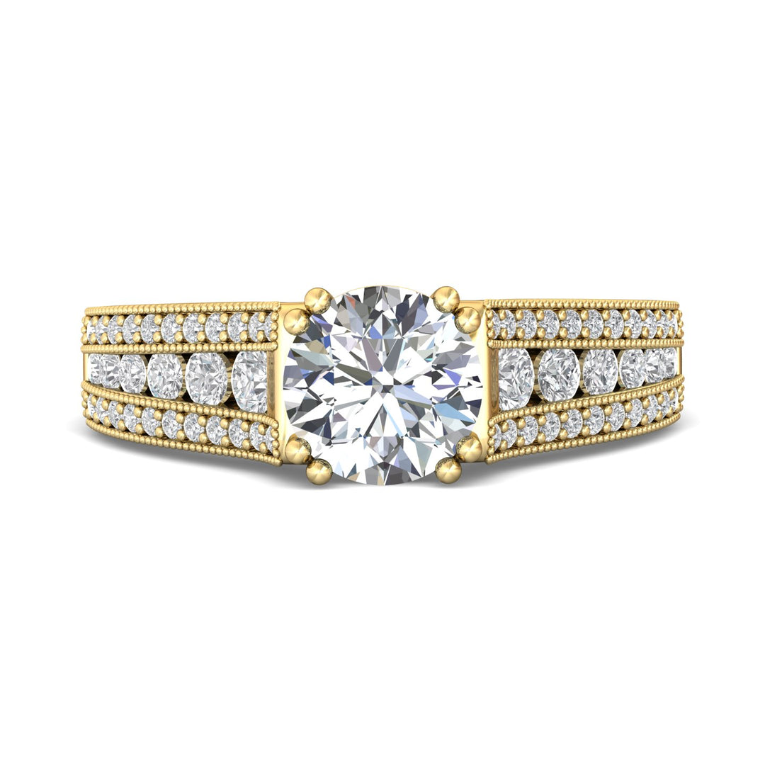 14K Gold Yellow Encore Engagement Ring from the Encore collection - CC05RD_14KY_Rd_7.5_Prm_H-I_SI1