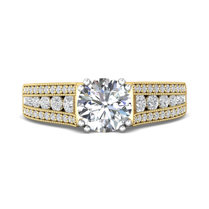 14K Gold Yellow/White Encore Engagement Ring from the Encore collection - CC05RD_14KYW_Rd_7.5_Prm_H-I_SI1