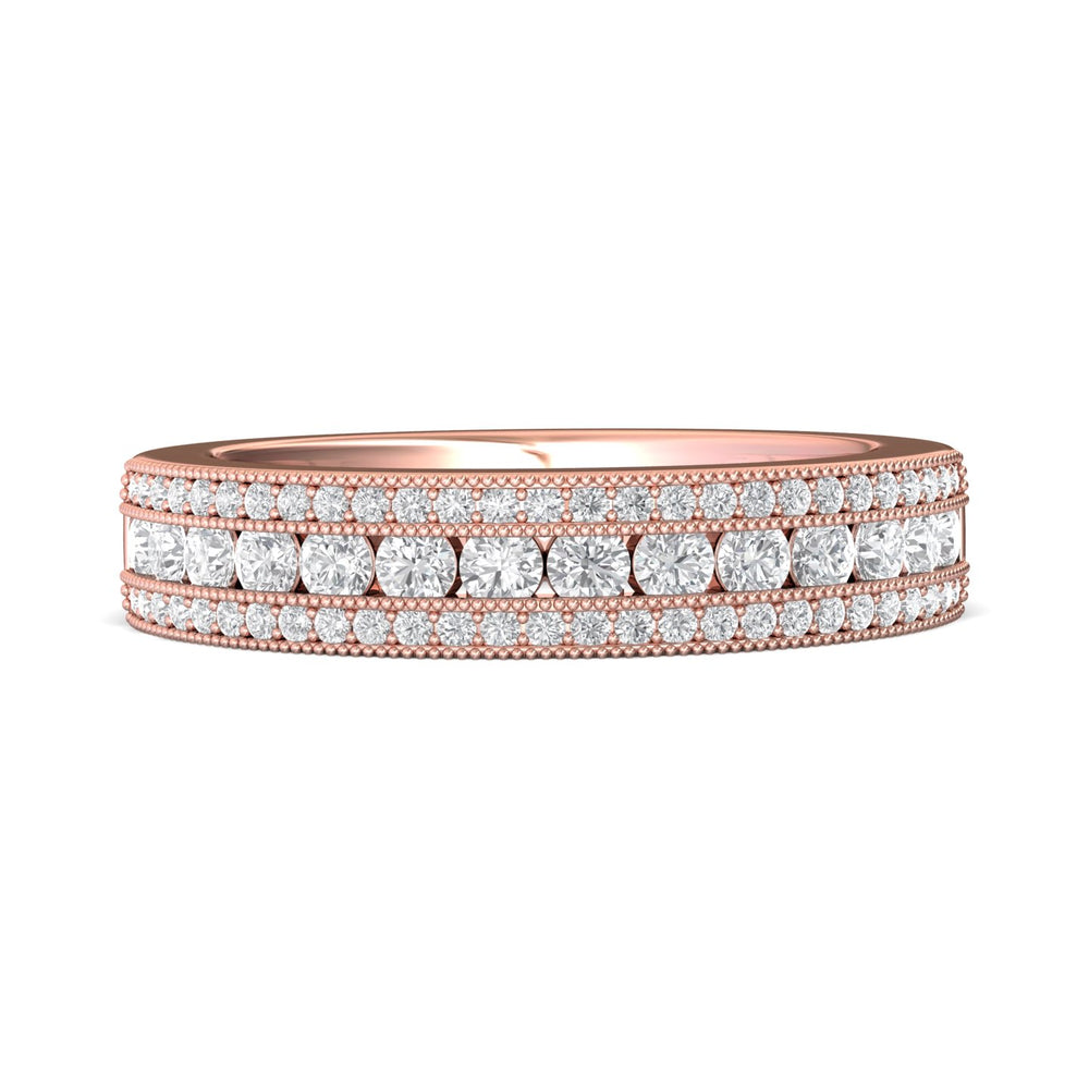 14K Gold Pink Channel/Shared Prong Wedding Band from the Channel/Shared Prong collection - CC05WBRD_14KP