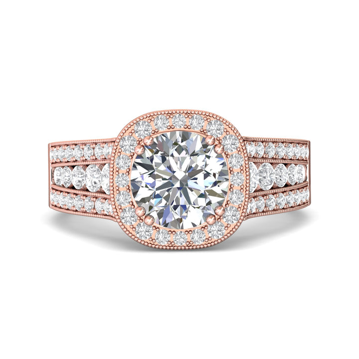14K Gold Pink Encore Engagement Ring from the Encore collection - CC06RD_14KP_Rd_7.5_Prm_H-I_SI1