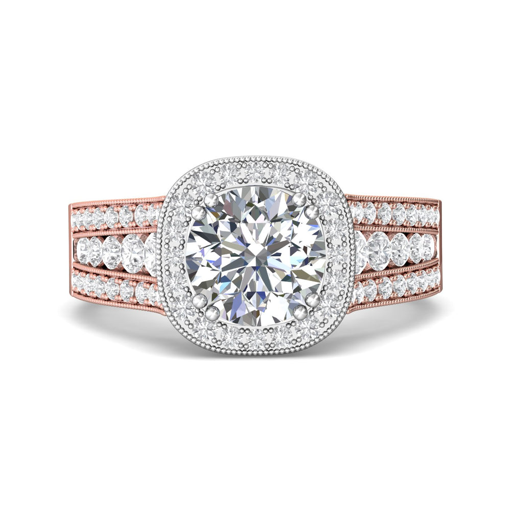 14K Gold Pink/White Encore Engagement Ring from the Encore collection - CC06RD_14KPW_Rd_7.5_Prm_H-I_SI1