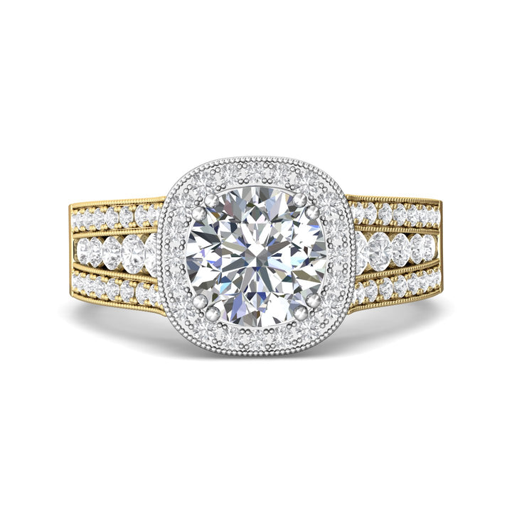 14K Gold Yellow/White Encore Engagement Ring from the Encore collection - CC06RD_14KYW_Rd_7.5_Prm_H-I_SI1