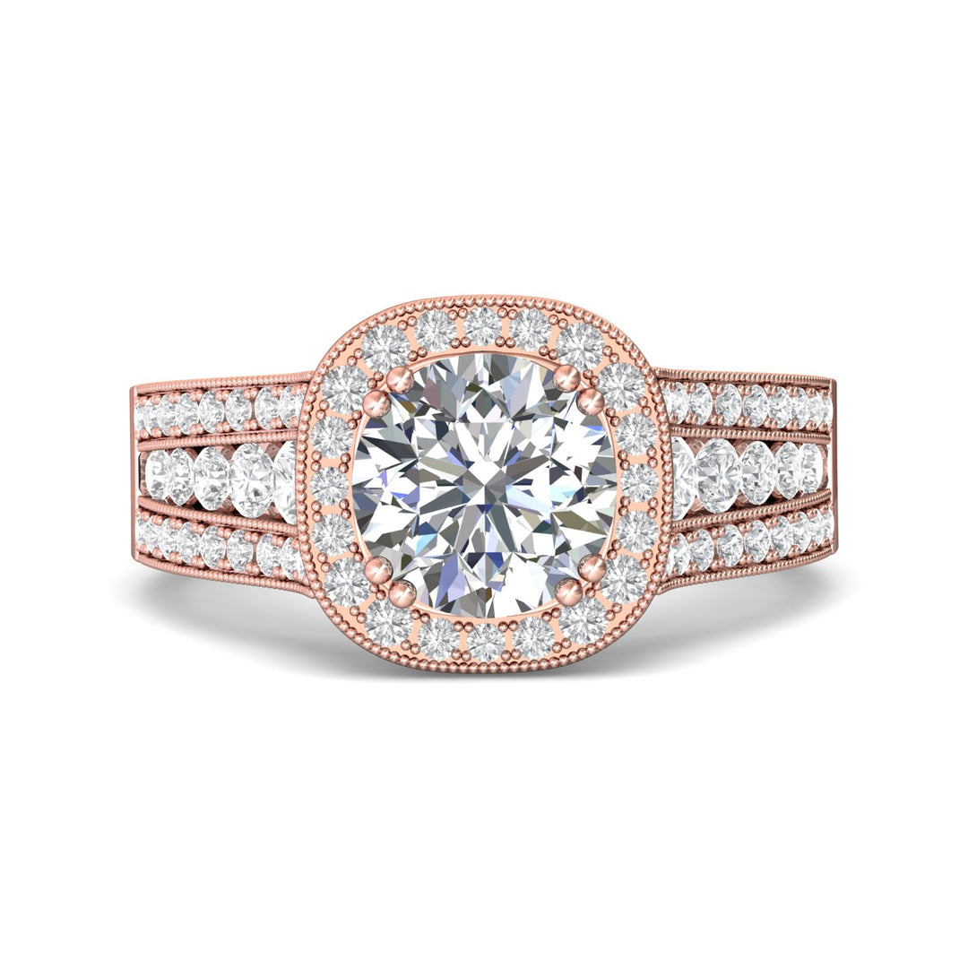 18K Gold Pink Encore Engagement Ring from the Encore collection - CC06RD_18KP_Rd_7.5_Prm_H-I_SI1