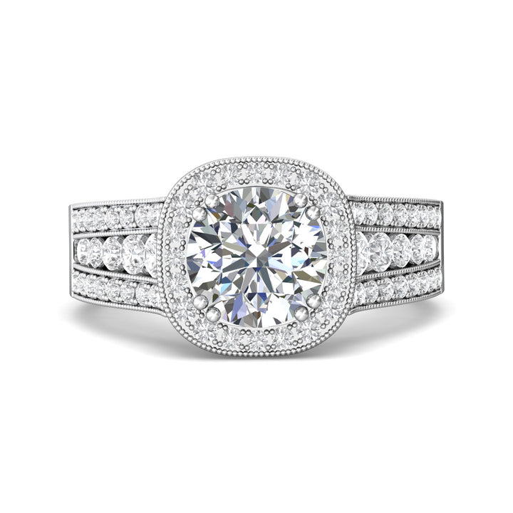 18K Gold White Encore Engagement Ring from the Encore collection - CC06RD_18KW_Rd_7.5_Prm_H-I_SI1