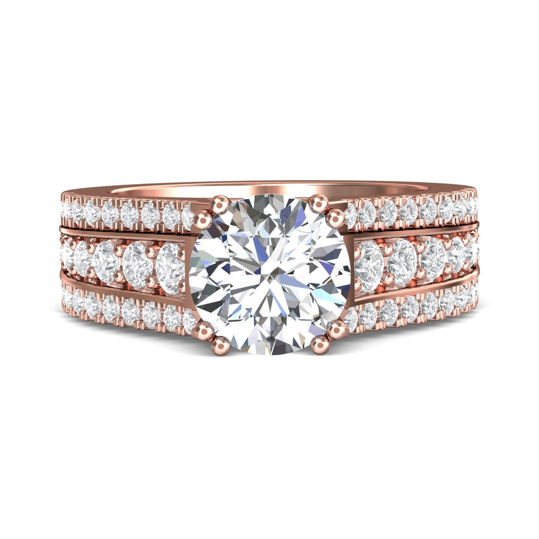 14K Gold Pink Encore Engagement Ring from the Encore collection - CC09_14KP_Rd_8.5_Prm_H-I_SI1