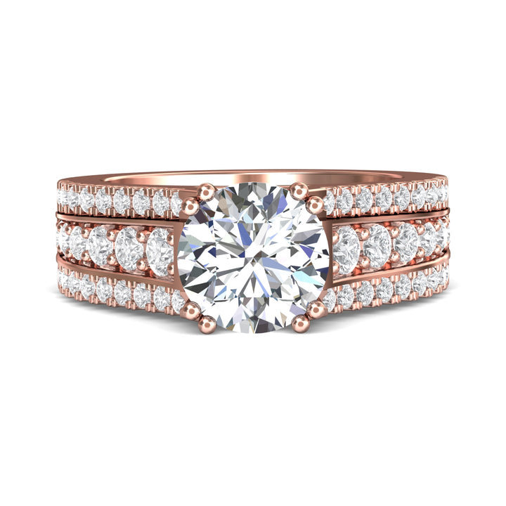 14K Gold Pink Encore Engagement Ring from the Encore collection - CC09_14KP_Rd_8.5_Prm_H-I_SI1