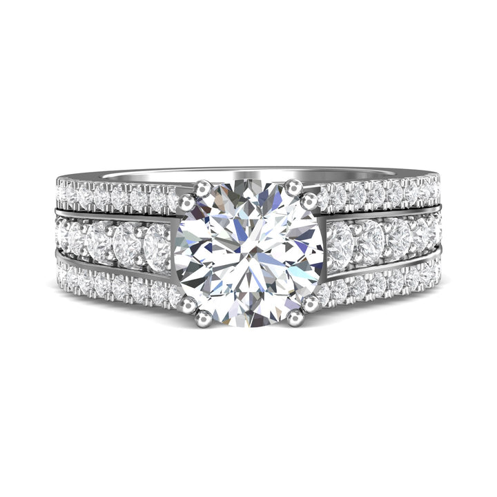 14K Gold White Encore Engagement Ring from the Encore collection - CC09_14KW_Rd_8.5_Prm_H-I_SI1