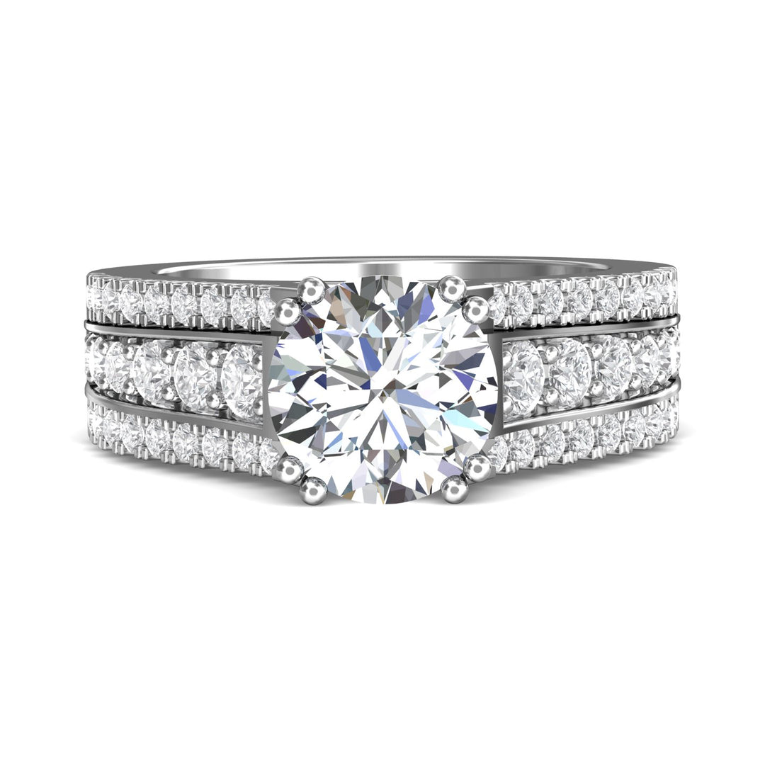 14K Gold White Encore Engagement Ring from the Encore collection - CC09_14KW_Rd_8.5_Prm_H-I_SI1
