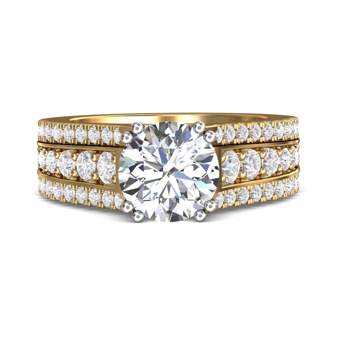 18K Gold White/Yellow Encore Engagement Ring from the Encore collection - CC09_18KWY_Rd_8.5_Prm_H-I_SI1