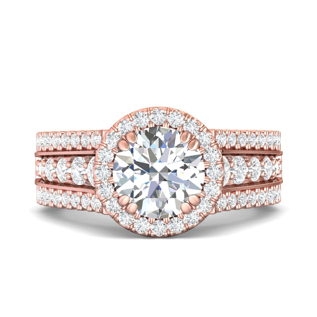 14K Gold Pink Encore Engagement Ring from the Encore collection - CC09H_14KP_RdH_8_Prm_H-I_SI1