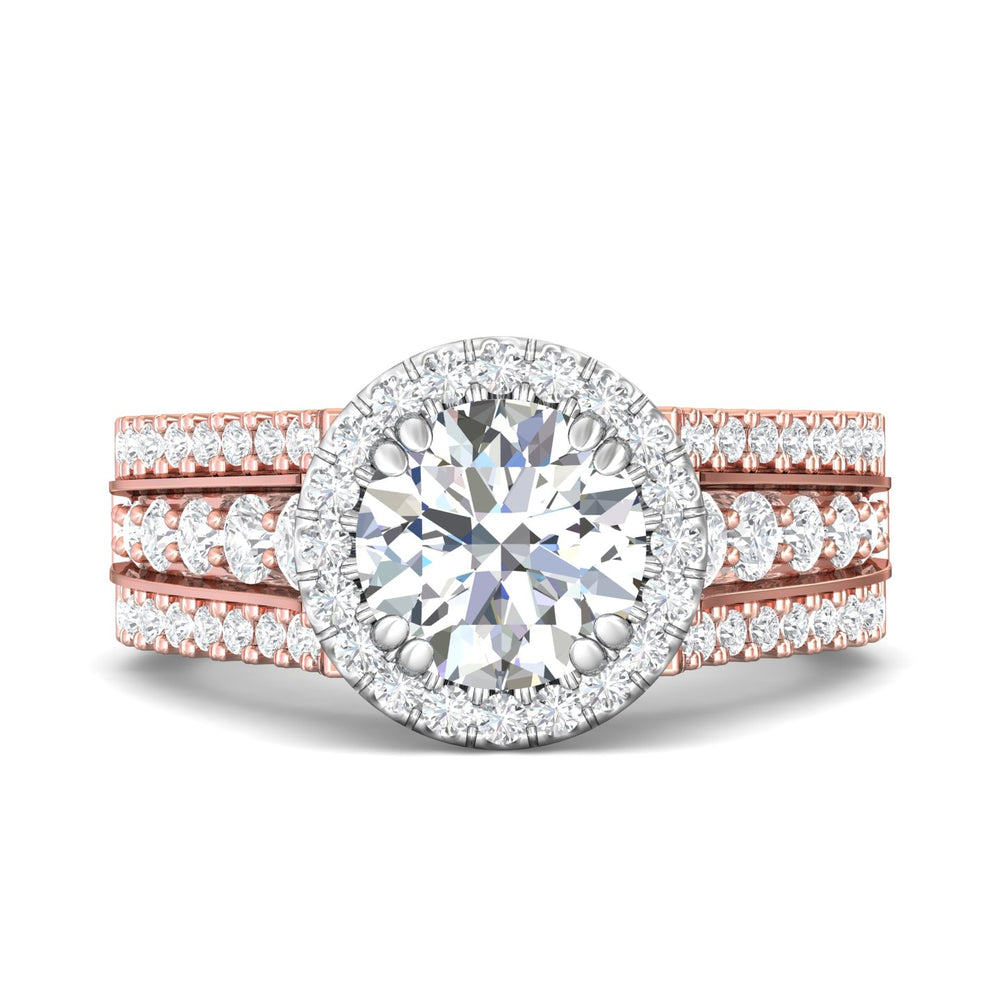 14K Gold Pink/White Encore Engagement Ring from the Encore collection - CC09H_14KPW_RdH_8_Prm_H-I_SI1
