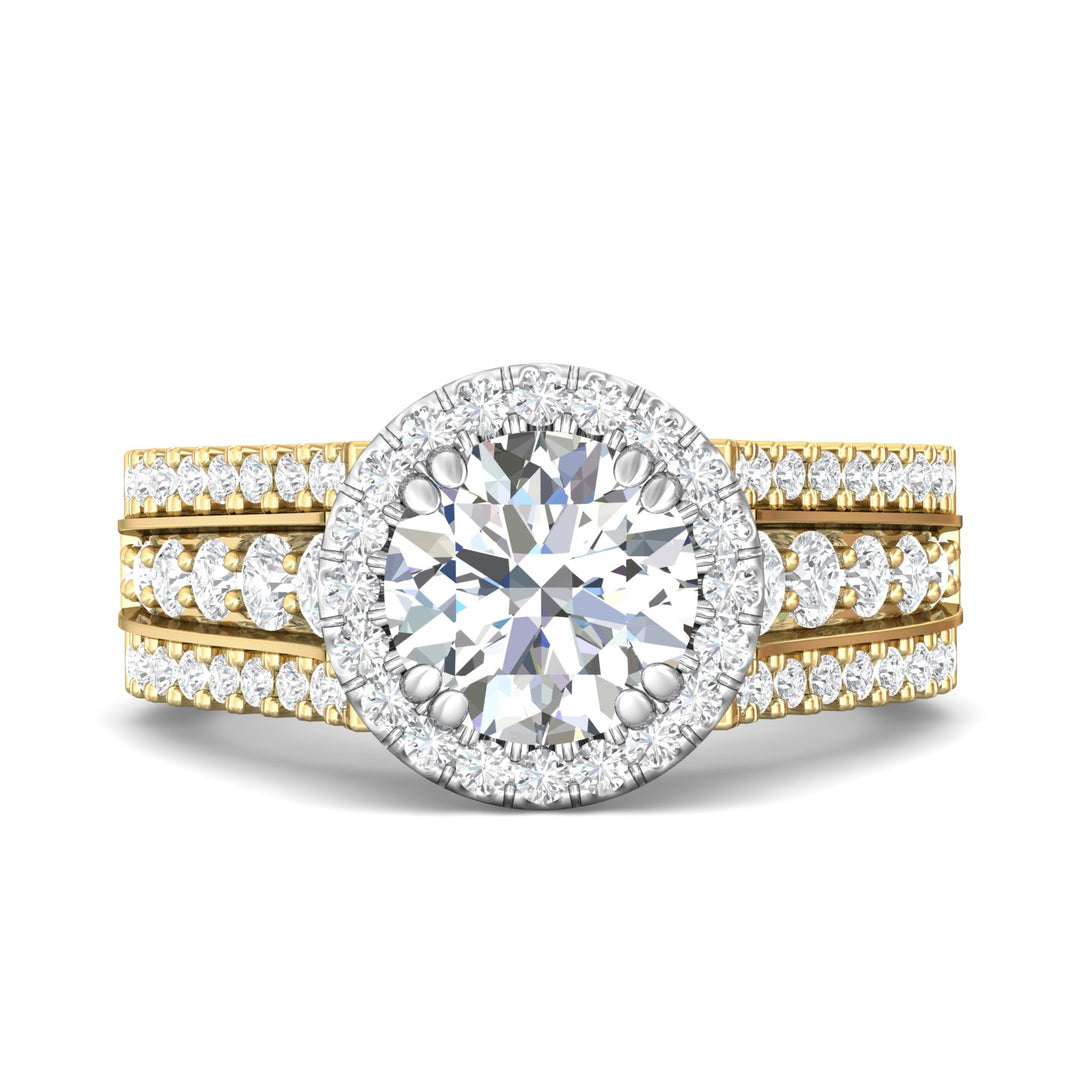 14K Gold Yellow/White Encore Engagement Ring from the Encore collection - CC09H_14KYW_RdH_8_Prm_H-I_SI1