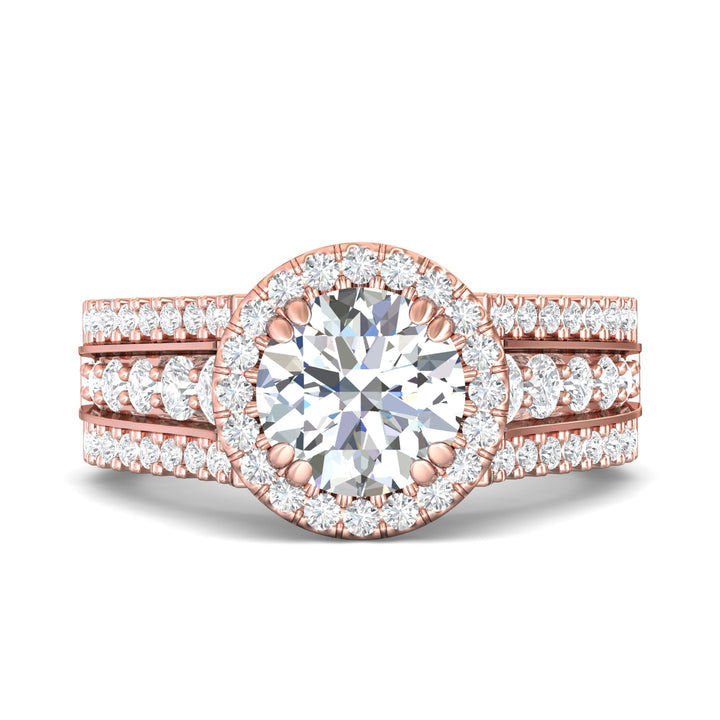 18K Gold Pink Encore Engagement Ring from the Encore collection - CC09H_18KP_RdH_8_Prm_H-I_SI1