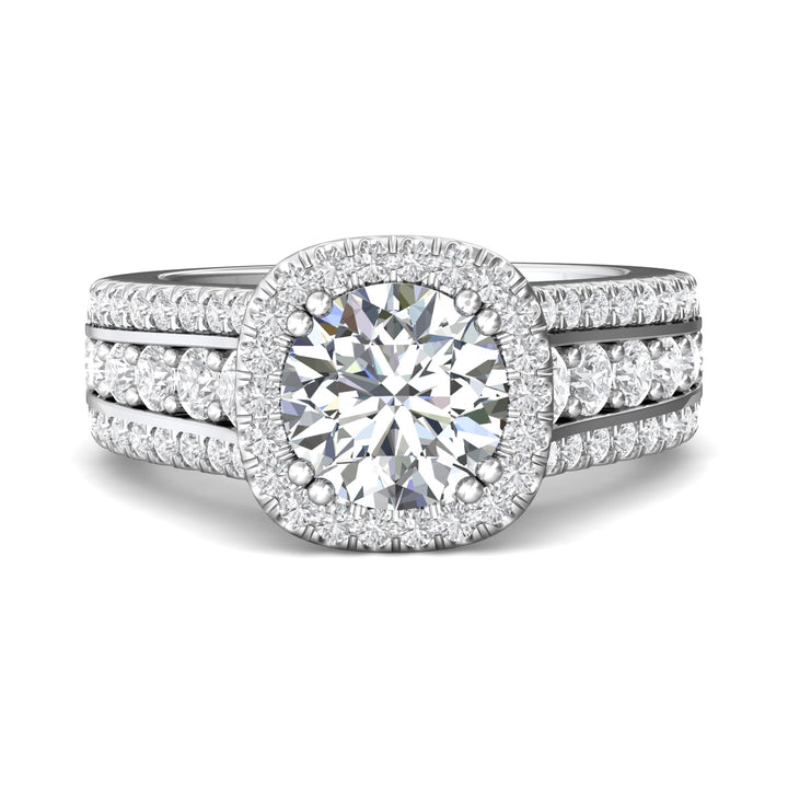 18K Gold White Encore Engagement Ring from the Encore collection - CC09H_18KW_CuHRd_8.0_Prm_H-I_SI1
