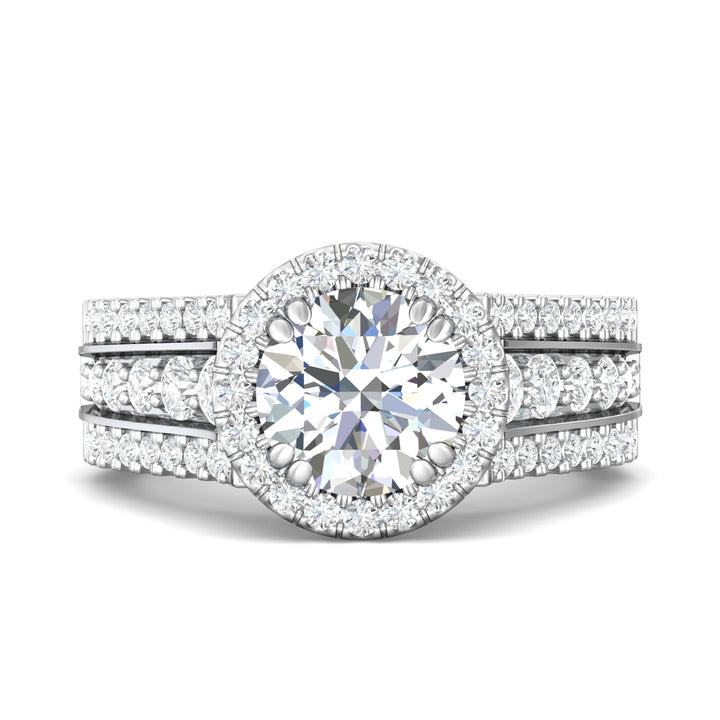 18K Gold White Encore Engagement Ring from the Encore collection - CC09H_18KW_RdH_8_Prm_H-I_SI1