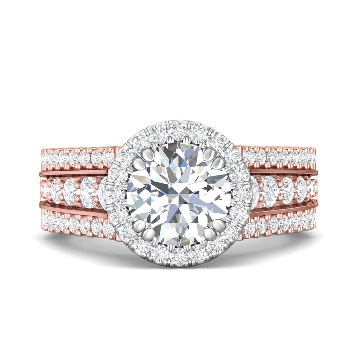 18K Gold White/Pink Encore Engagement Ring from the Encore collection - CC09H_18KWP_RdH_8_Prm_H-I_SI1