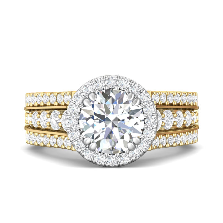 18K Gold White/Yellow Encore Engagement Ring from the Encore collection - CC09H_18KWY_RdH_8_Prm_H-I_SI1