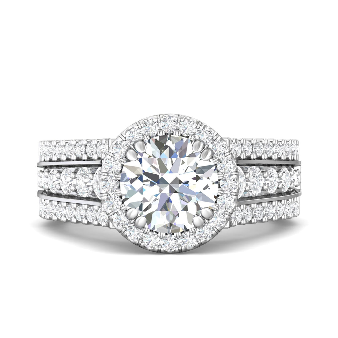 Platinum White Encore Engagement Ring from the Encore collection - CC09H_PlatW_RdH_8_Prm_H-I_SI1