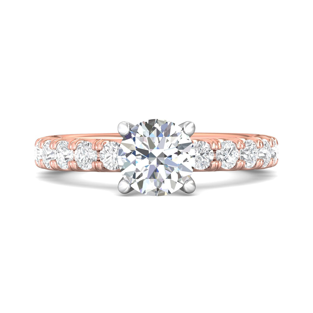 14K Gold Pink/White Encore Engagement Ring from the Encore collection - CM03M_14KPW_Rd_7.0_Prm_H-I_SI1