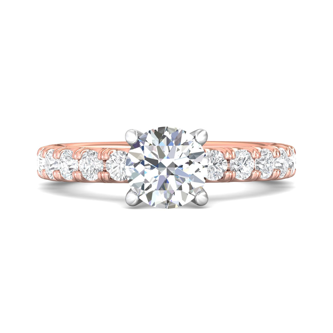 18K Gold White/Pink Encore Engagement Ring from the Encore collection - CM03M_18KWP_Rd_7.0_Prm_H-I_SI1