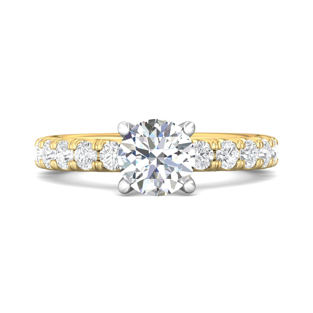 18K Gold White/Yellow Encore Engagement Ring from the Encore collection - CM03M_18KWY_Rd_7.0_Prm_H-I_SI1