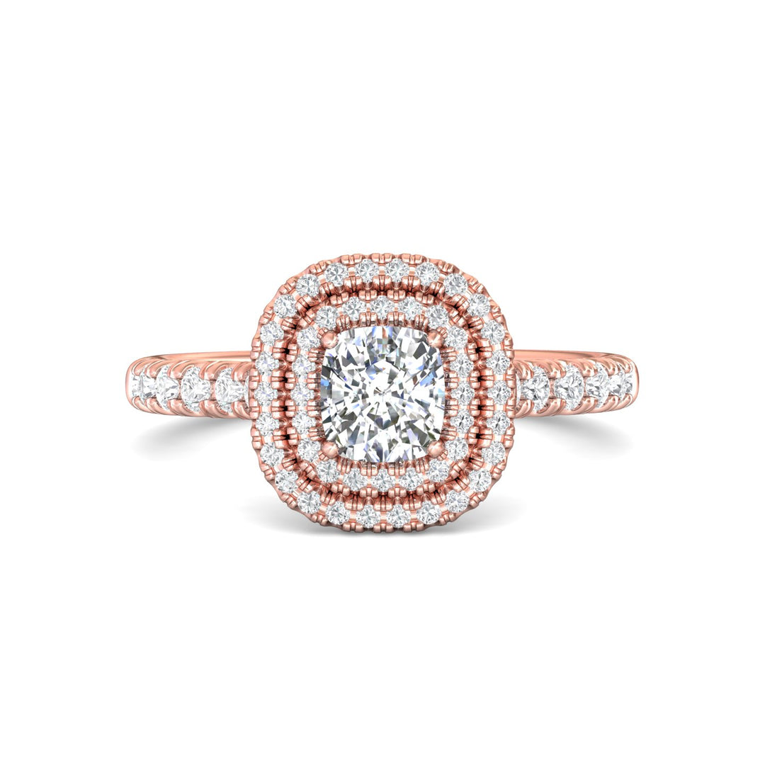 18K Gold Pink Micropave Halo Engagement Ring from the Micropave Halo collection - CM04DBL_18KP_CuH_5.5X5.0_Prm_H-I_SI1