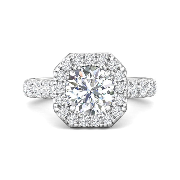 Platinum White Micropave Halo Engagement Ring from the Micropave Halo collection - CM04M_PlatW_AsHRd_8.0_Prm_H-I_SI1