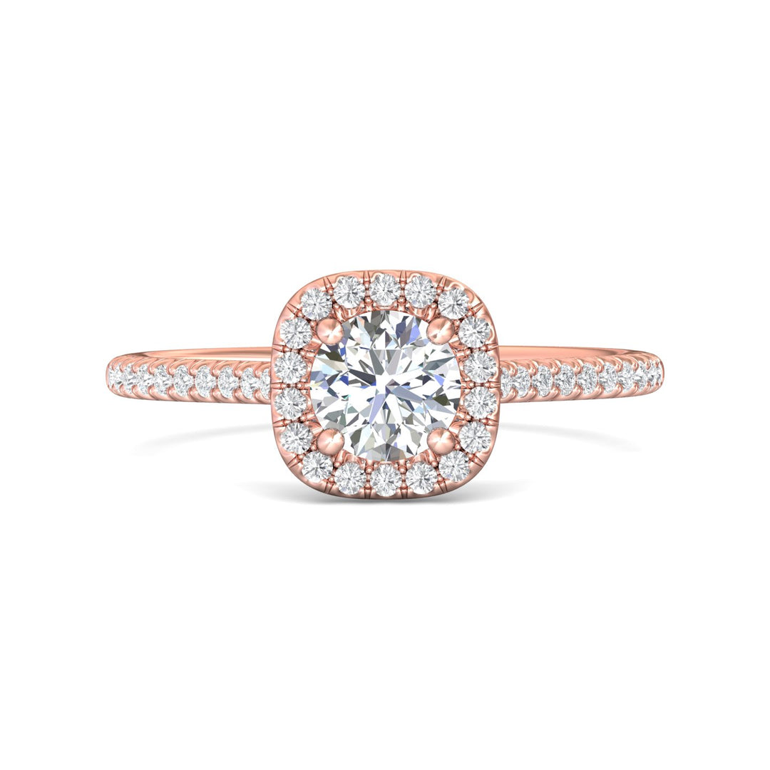 18K Gold Pink Micropave Halo Engagement Ring from the Micropave Halo collection - CM04XS_18KP_CuHRd_5.7_Prm_H-I_SI1