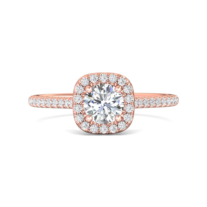 18K Gold Pink Micropave Halo Engagement Ring from the Micropave Halo collection - CM04XS_18KP_CuHRd_5.7_Prm_H-I_SI1